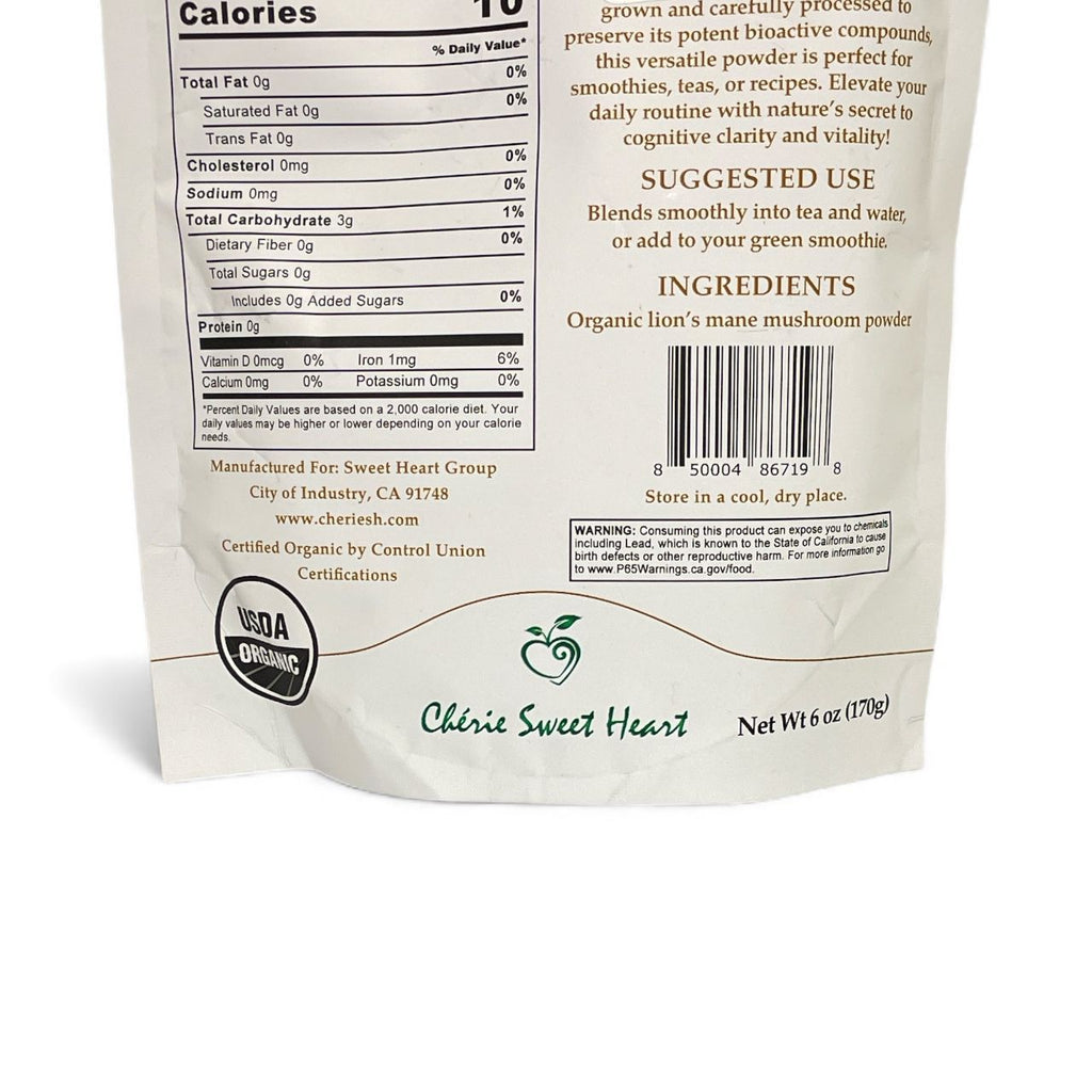 Mushroom Powder 170 g|Orgánico, vegano|Memoria y enfoque natural